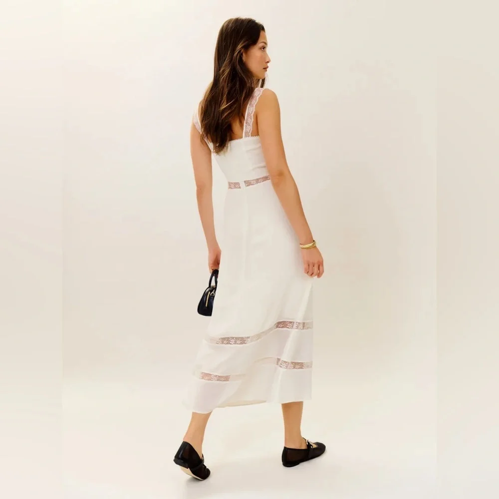 Reformation Wynton Dress In Ivory, brand new, never worn, no flaws. - Picture 4 of 16